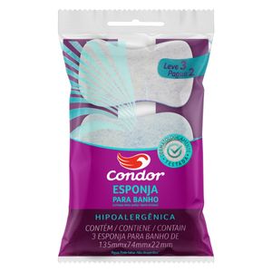 Esponja para Banho Condor Leve 3 Pague 2 Unidades - Cores Sortidas