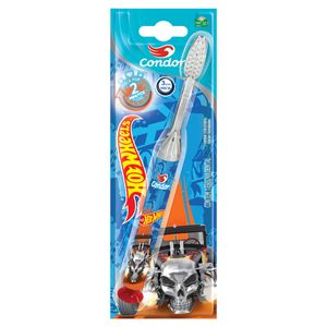 Escova Dental Infantil Macia com Luz de Led Hot Wheels Condor Cabeça P