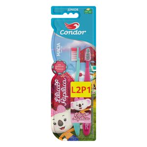 Escova Dental Macia Lilica Ripilica Condor Júnior Cabeça P Leve 2 Pague 1 Unidade