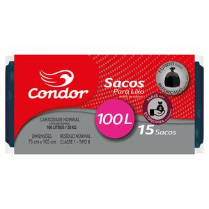 Saco para Lixo Tipo B 100l Condor 15 Unidades Mais Economia