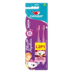 Escova Dental Macia Lilica Ripilica Condor Kids+ Cabeça P Leve 2 Pague 1 Unidade
