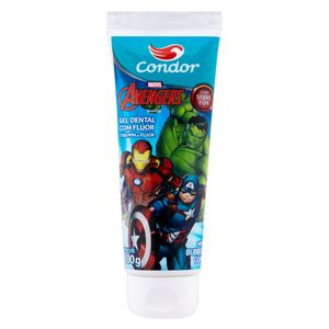 Gel Dental Infantil com Flúor Bubble Gum Avengers Condor Bisnaga 100g