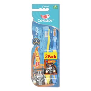 Escova Dental Macia Hot Wheels Condor Júnior Cabeça P 2 Unidades