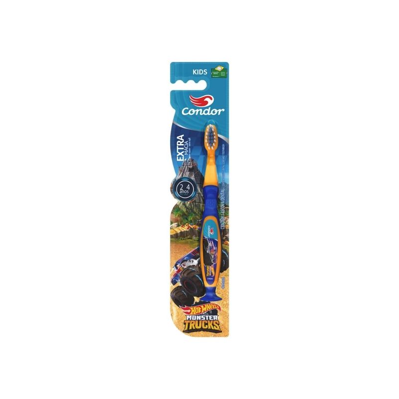 Escova-Dental-Extramacia-Hot-Wheels-Condor-Kids-Cabeca-P-Gratis-Capa-Protetora