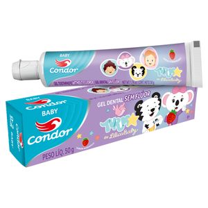 Gel Dental sem Flúor Morango Lilica Baby Condor Baby Caixa 50g