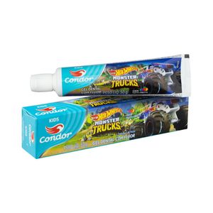 Gel Dental com Flúor Tutti Frutti Hot Wheels Monster Trucks Condor Kids Caixa 50g