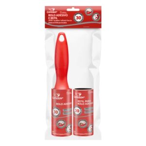 Kit Rolo Adesivo Tira-Pelos Condor 10cm x 5m 30 Folhas + Refil