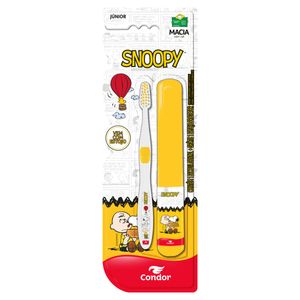 Escova Dental Macia Snoopy Condor Júnior Cabeça P Grátis Estojo Protetor