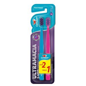 Escova Dental Ultramacia Condor Multisoft Cabeça P Leve 2 Pague 1