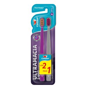 Escova Dental Ultramacia Condor Multisoft Cabeça P Leve 2 Pague 1