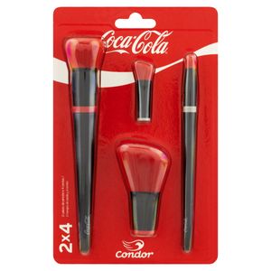 Kit 2 Cabos de Pincéis + 4 Cerdas Coca-Cola Condor